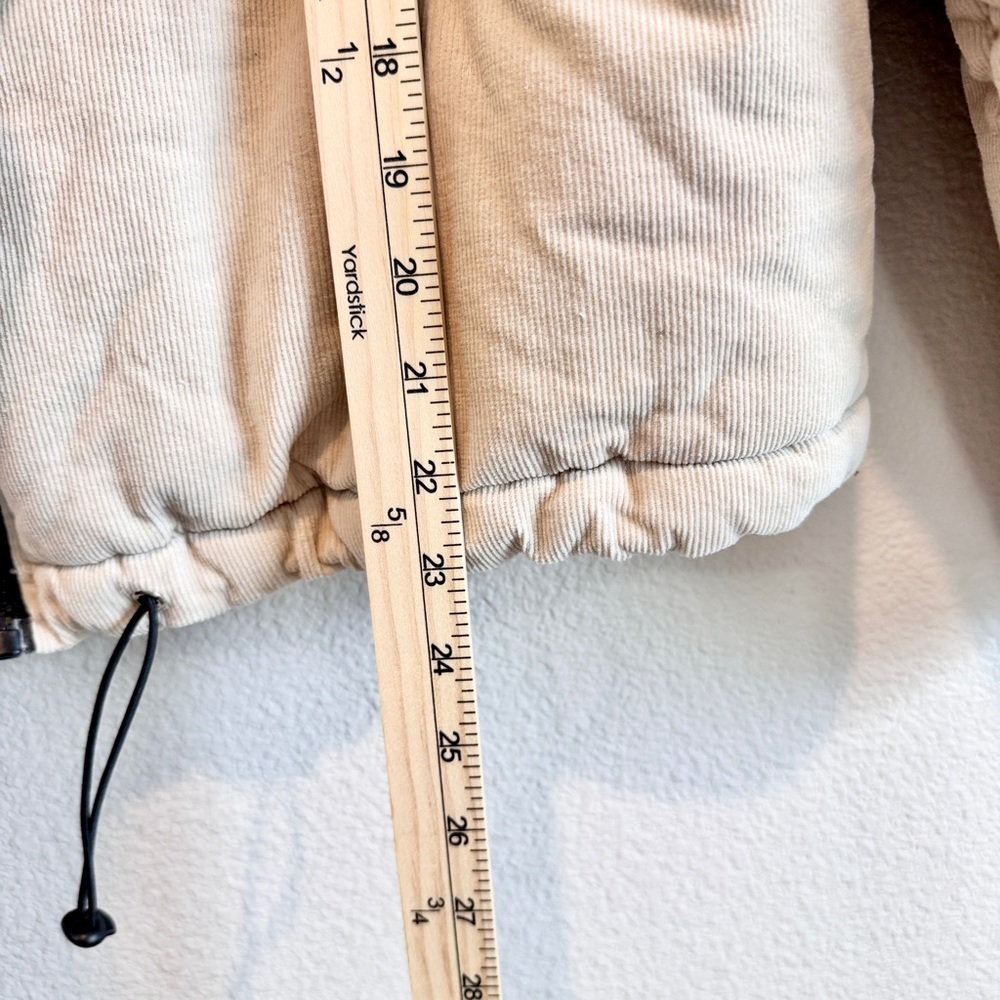 Polly Corduroy Puffer Jacket Cropped Neutral Minimal Cozy Gorpcore Women 10 A98 - Picture 8 of 10